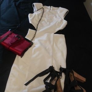 Nwot Cutout white sheath dress mustard seed